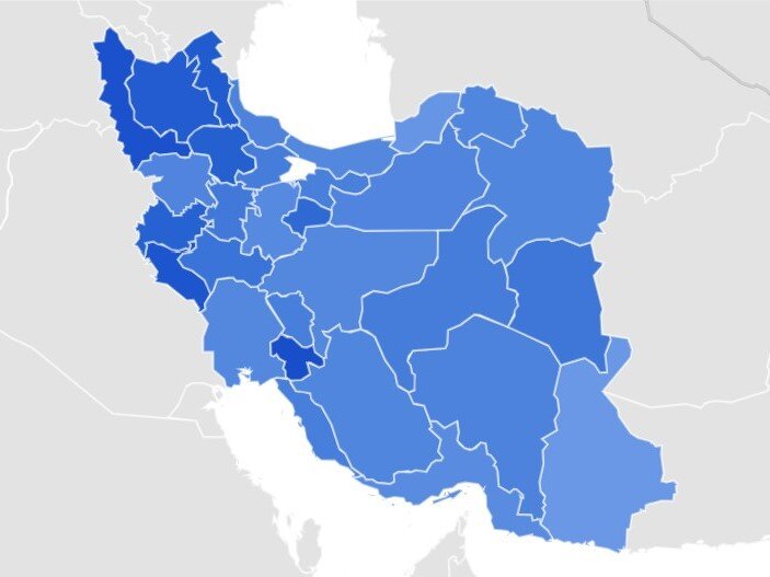 توجه نسبی کاربران استانها به مسعود پزشکیان